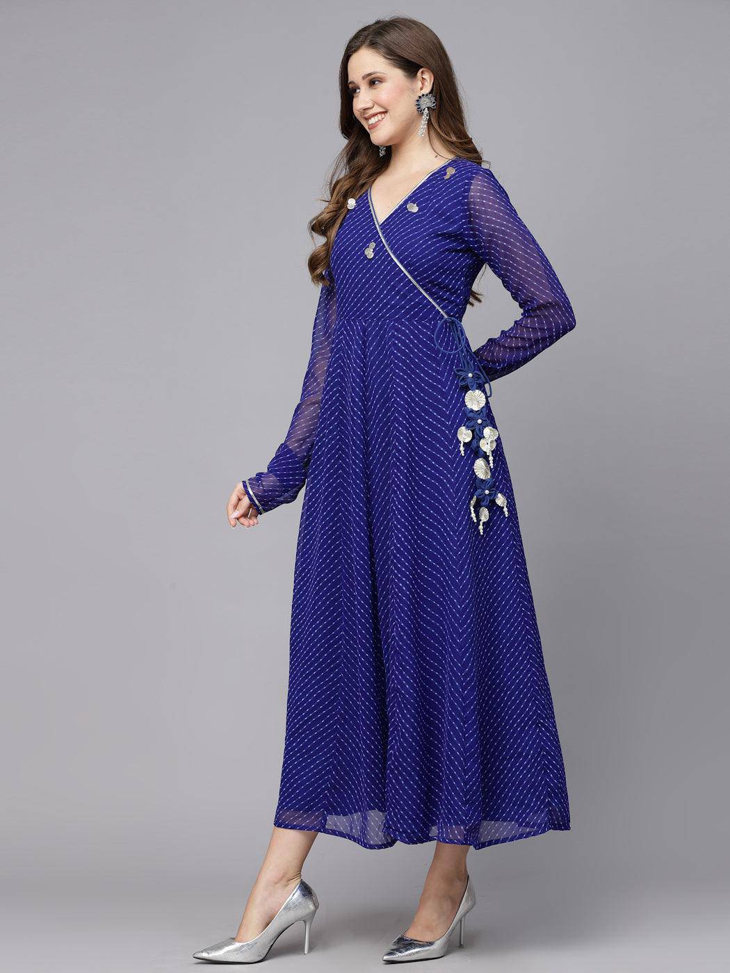 Blue Leheriya Kurta - Uboric