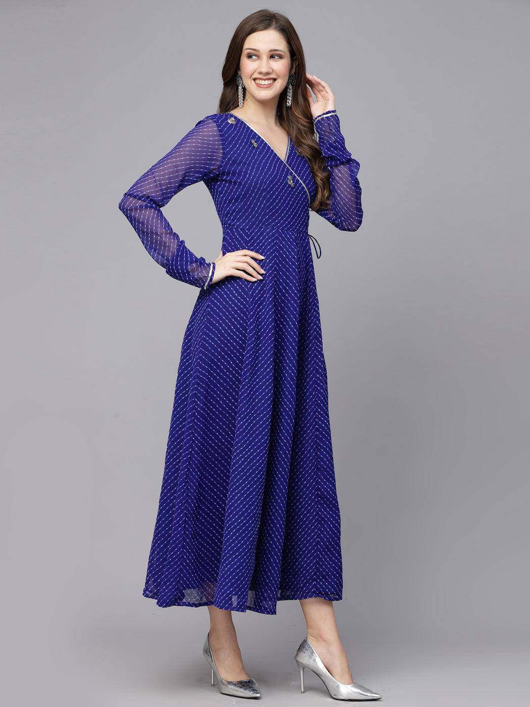 Blue Leheriya Kurta - Uboric