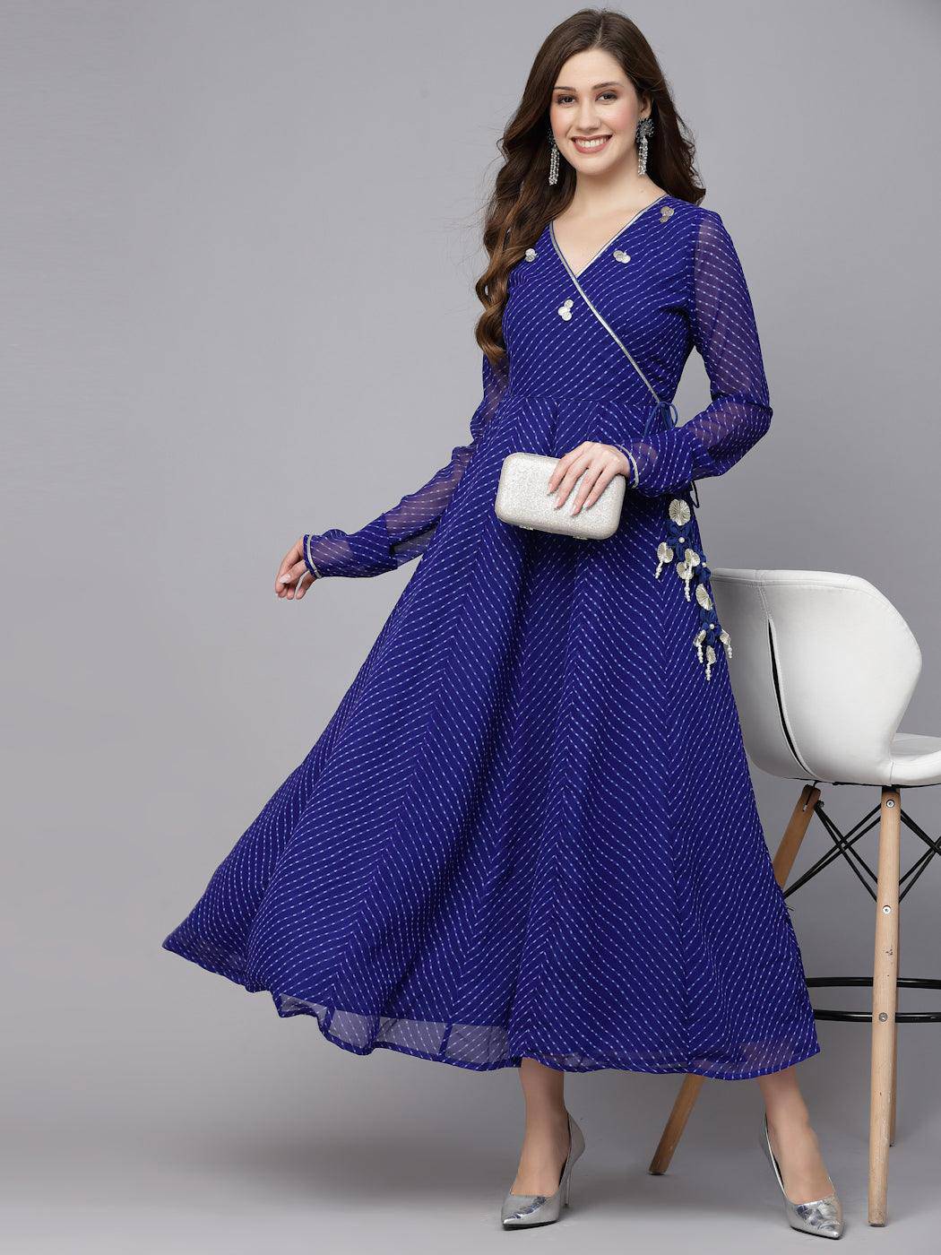 Blue Leheriya Kurta - Uboric