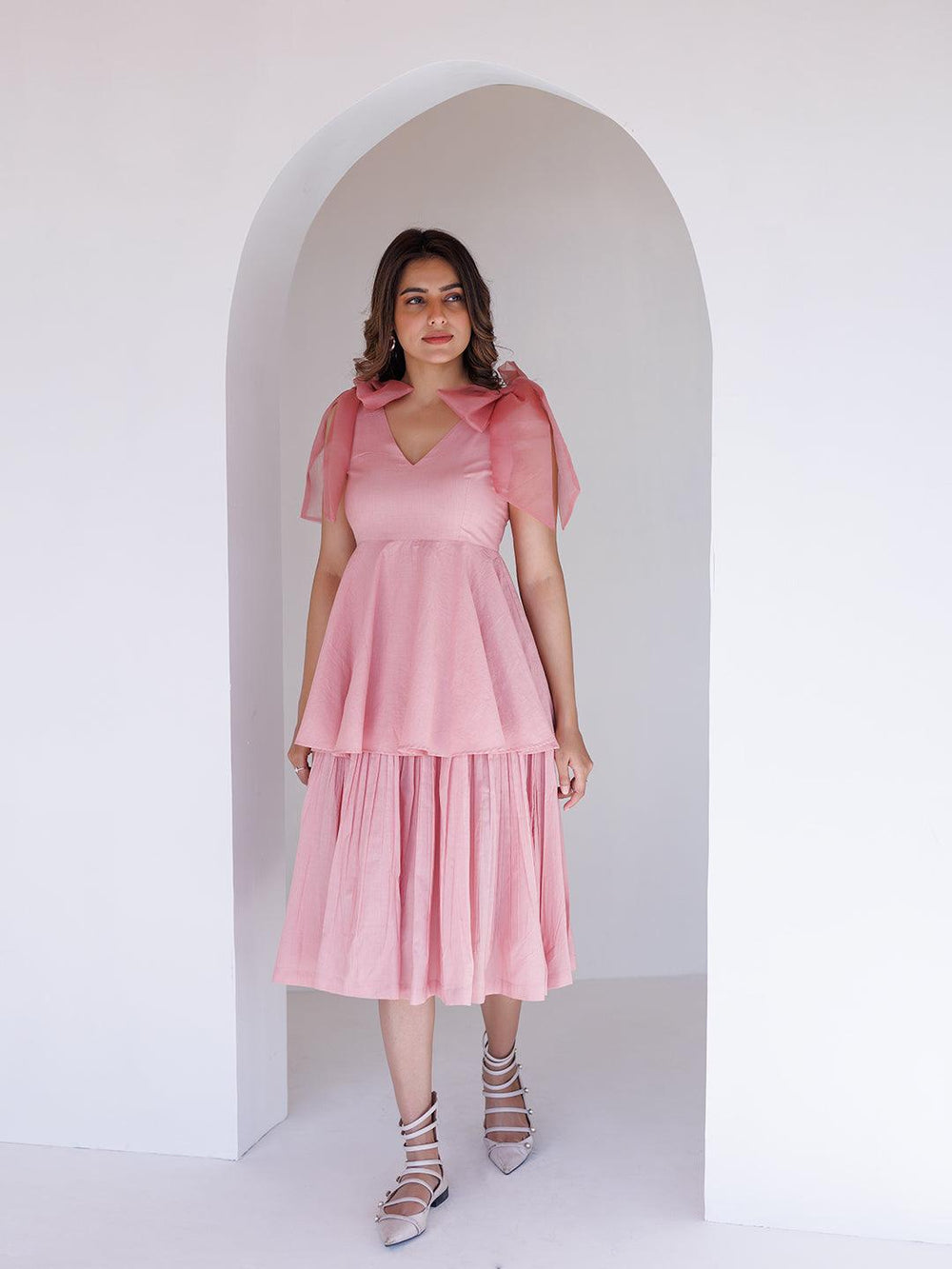 Coral Cloud Midi Dress - Uboric