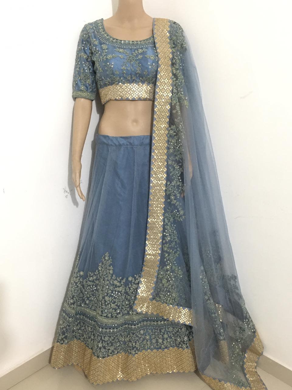 Designer lehenga choli for women, embroidery work blouse,wedding bridal wear lengha choli custom made party wear ghagra choli with Dupatta (Fully Stitched) - Uboric