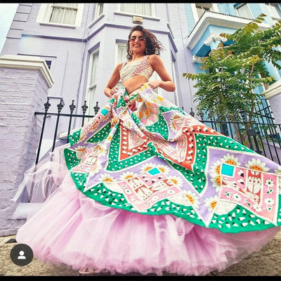 Designer lehenga choli for women party wear Bollywood lengha sari,Indian wedding wear Embroidery custom stitched lehenga with dupatta,dress (Fully Stitched) - Uboric