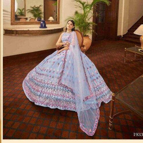 Designer Sky Blue Lehenga Choli Indian Wedding Lengha Choli Party Wear Bridesmaids Bollywood Ghagra Choli Engagement Wear lahanga Choli - Uboric