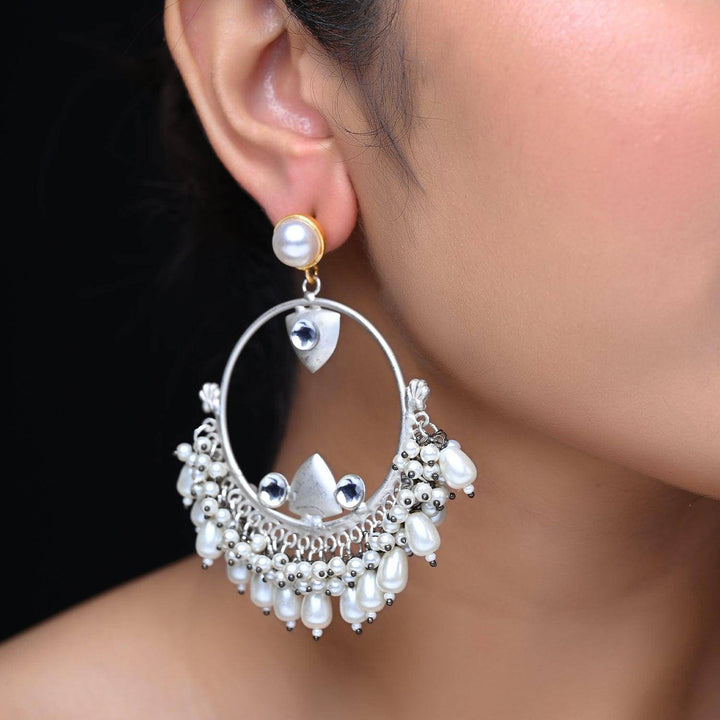 Dhani Beautiful Pearl Chandbali - Uboric