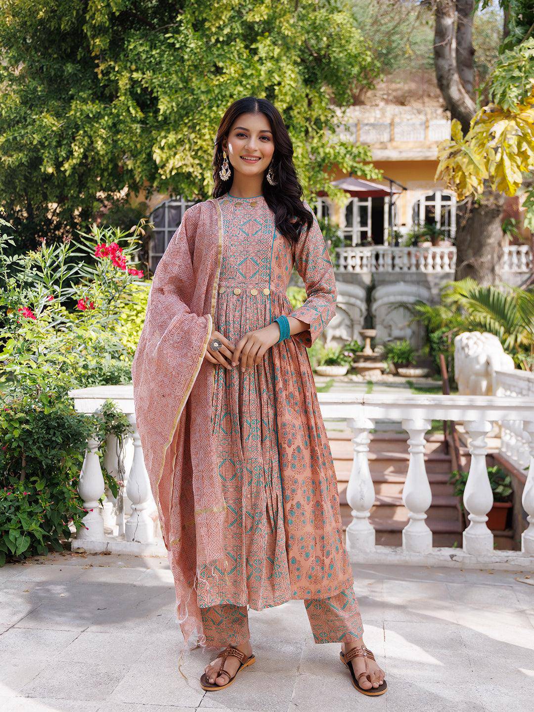 Dusty Coral Kurta Set - Uboric