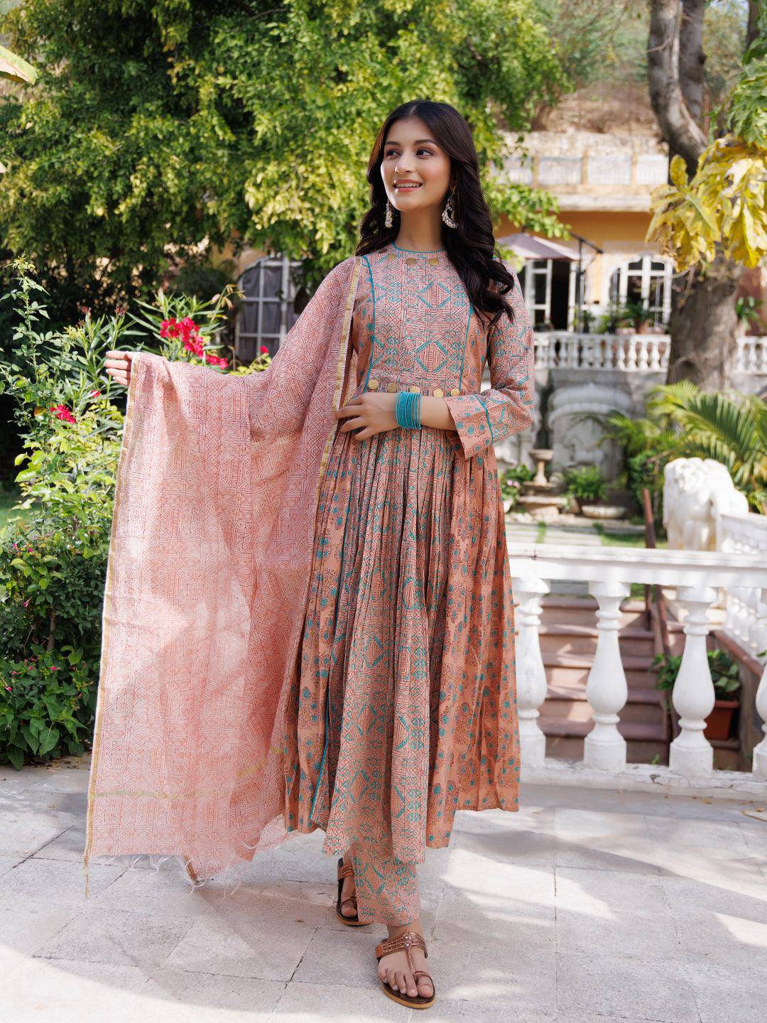 Dusty Coral Kurta Set - Uboric