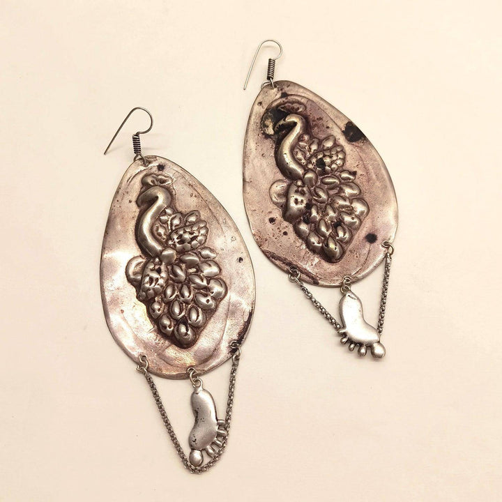 Farnaz Peacock Oxidized Earrings - Uboric