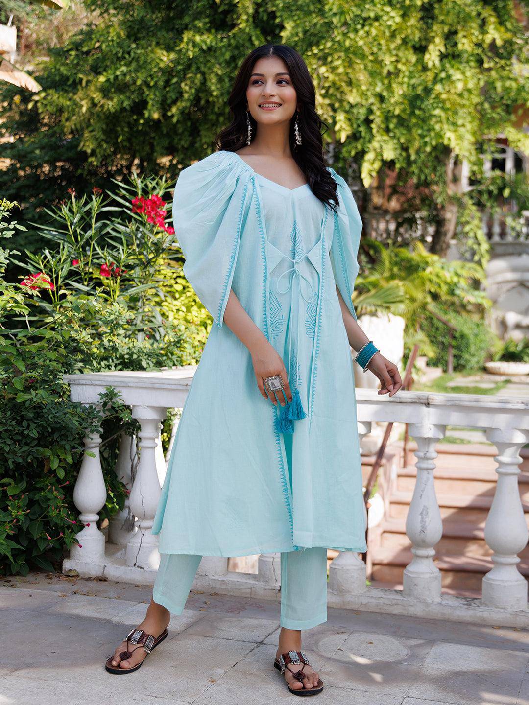 Glacier Blue Kurta Set - Uboric