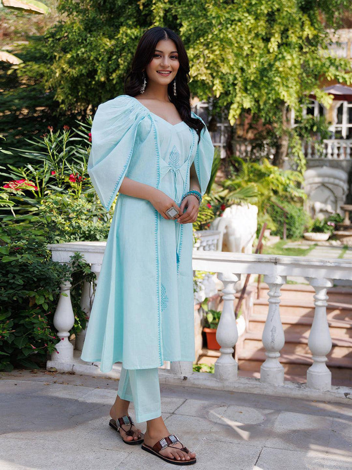 Glacier Blue Kurta Set - Uboric