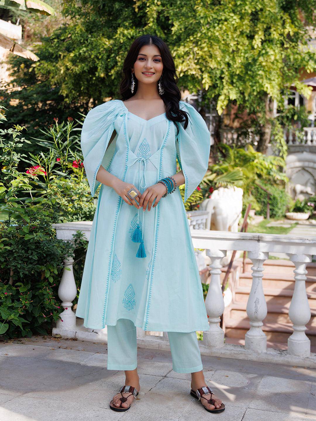 Glacier Blue Kurta Set - Uboric