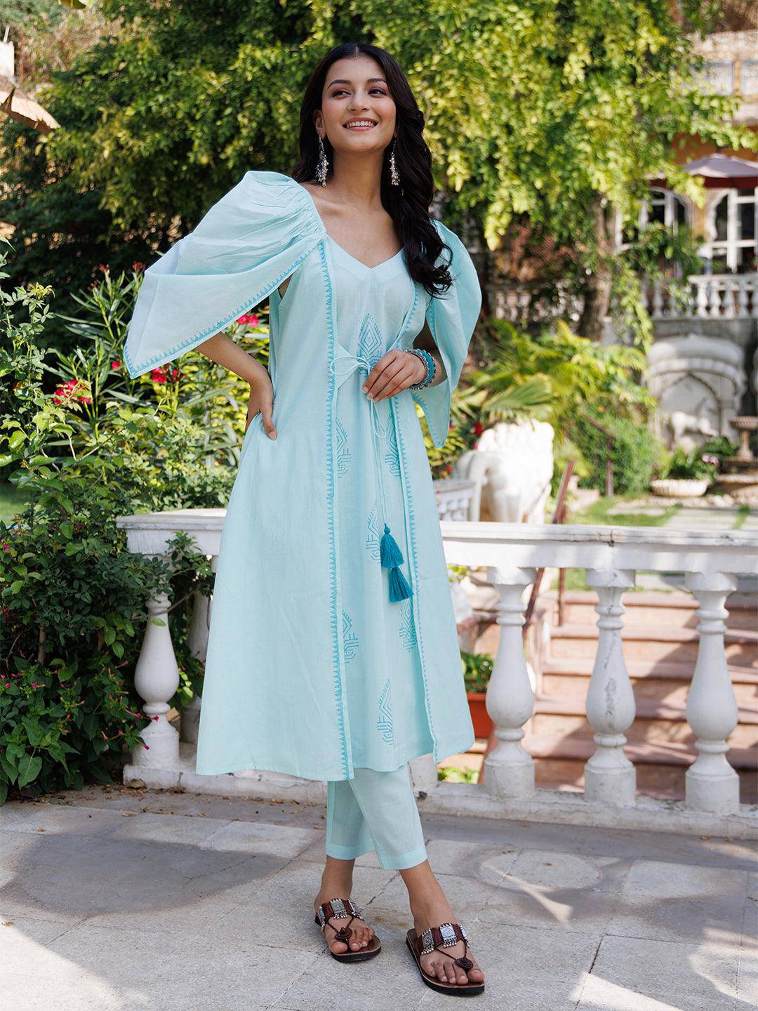 Glacier Blue Kurta Set - Uboric