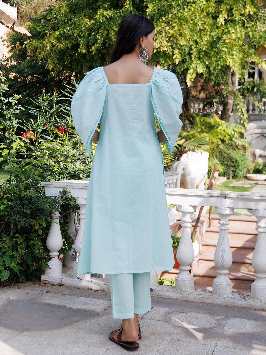 Glacier Blue Kurta Set - Uboric