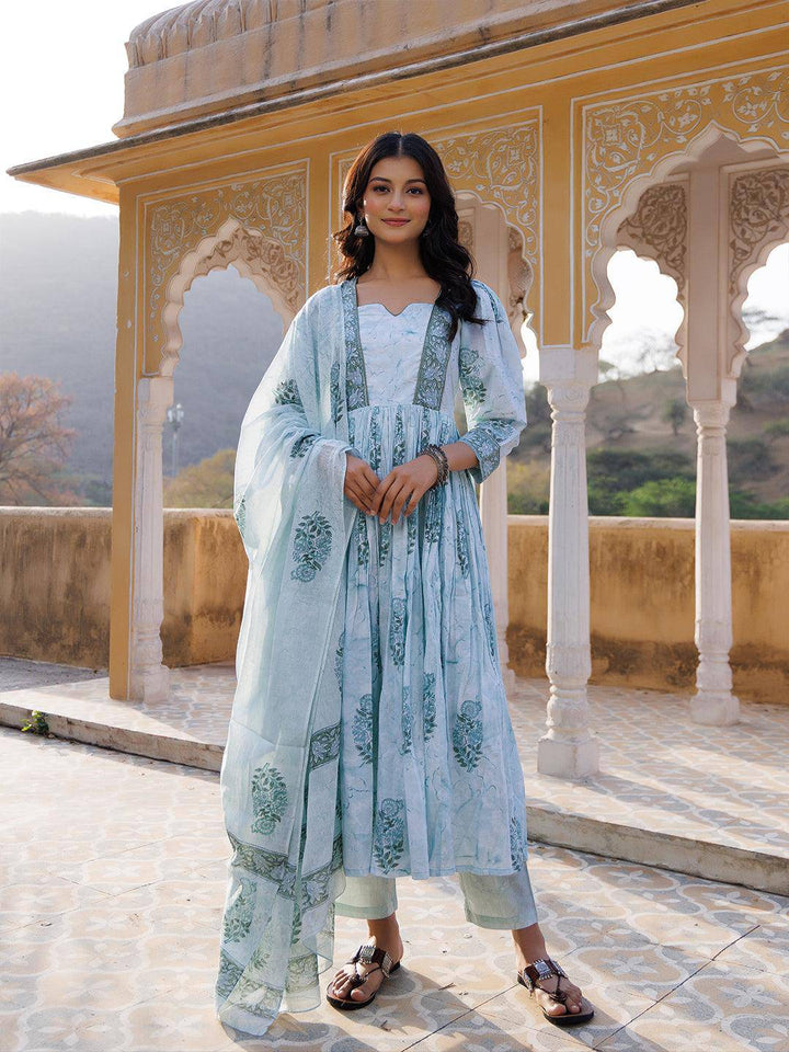 Glacier Green Kurta Set - Uboric