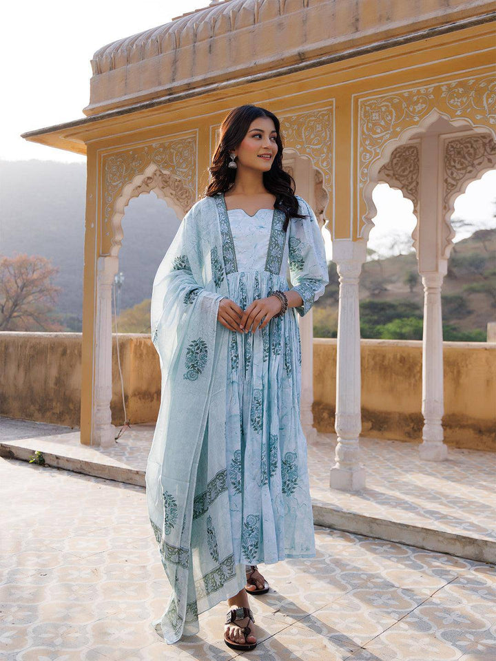 Glacier Green Kurta Set - Uboric