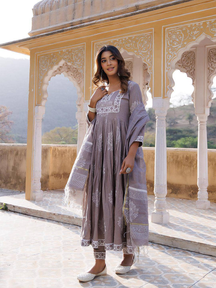 High Rise Grey Kurta Set - Uboric