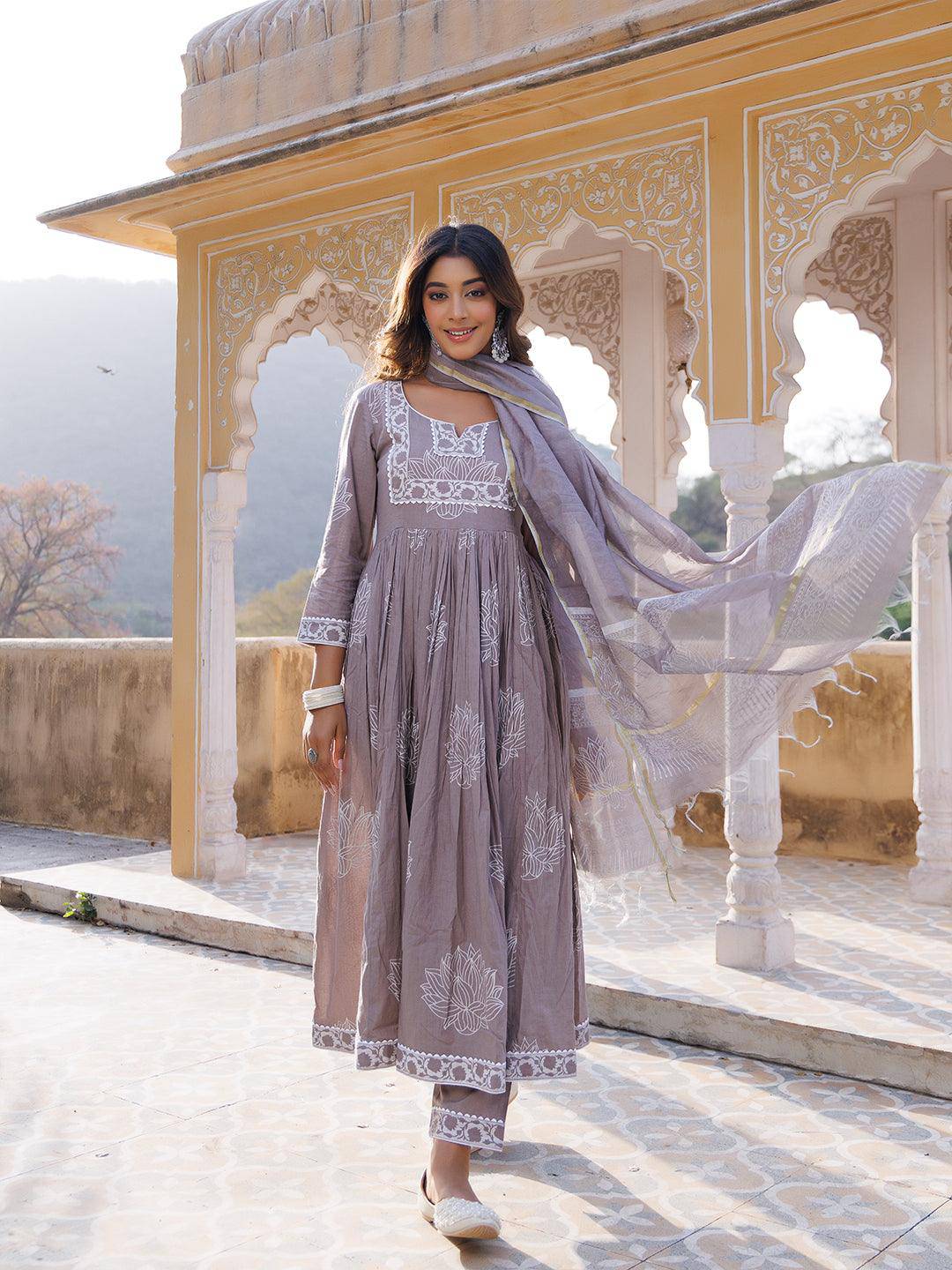 High Rise Grey Kurta Set - Uboric