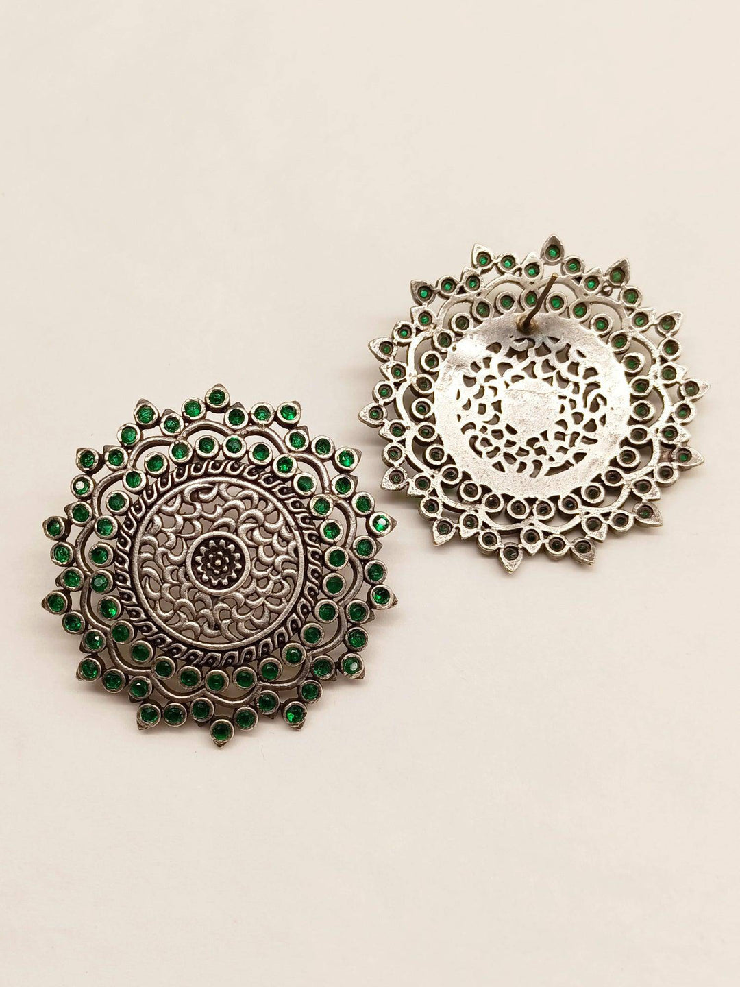 Meenaz Emerald German Silver Tops - Uboric