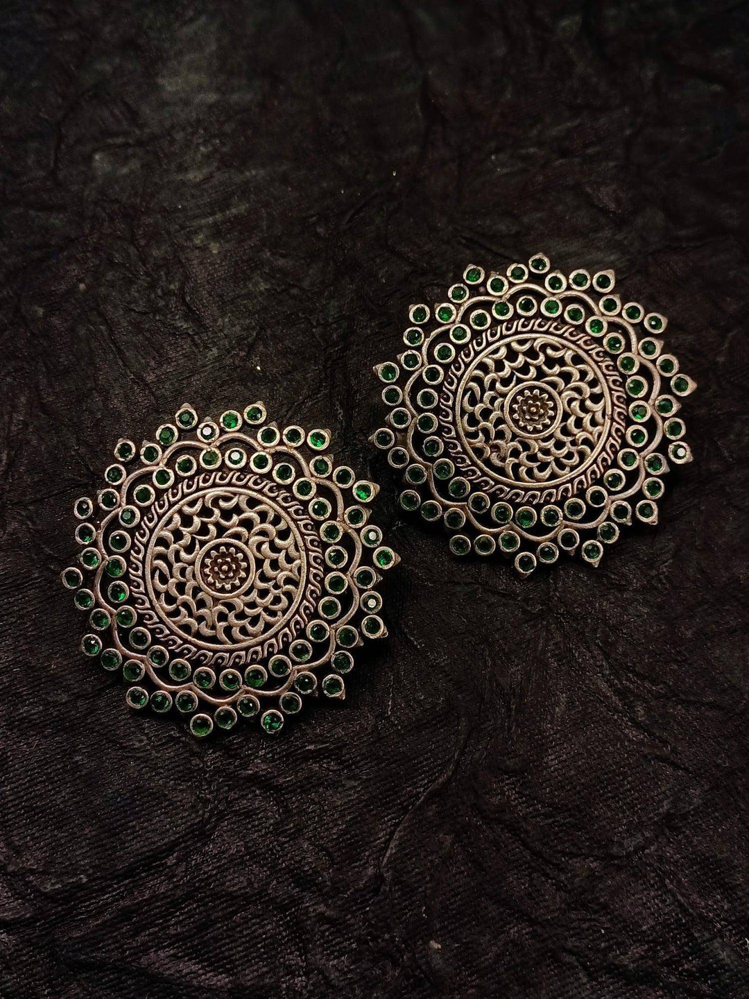 Meenaz Emerald German Silver Tops - Uboric