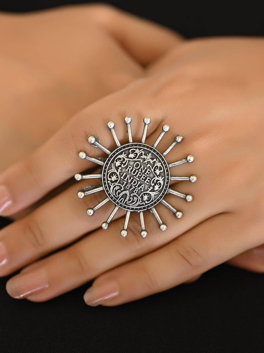 Miami Silver Rounded Oxidized Ring - Uboric