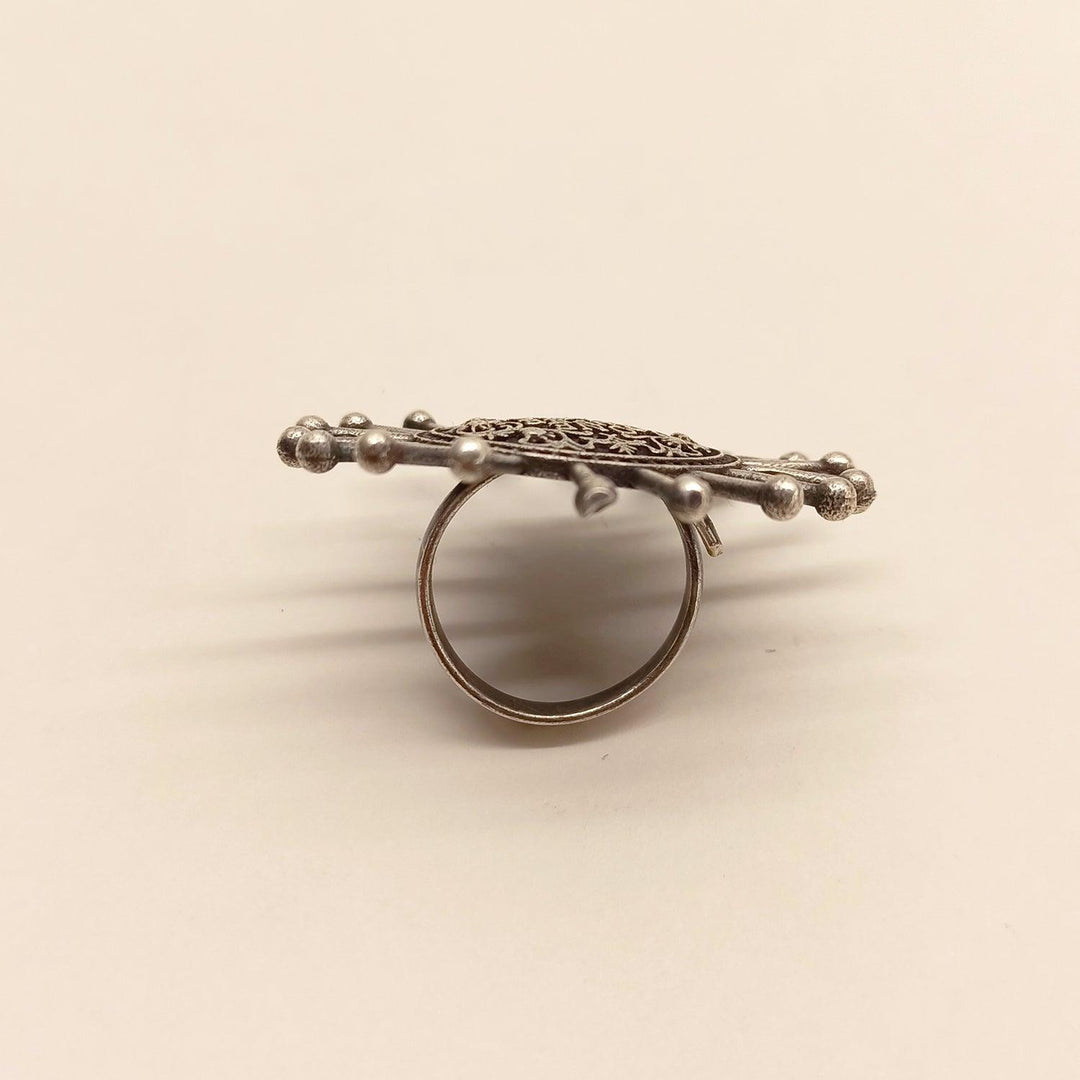 Miami Silver Rounded Oxidized Ring - Uboric