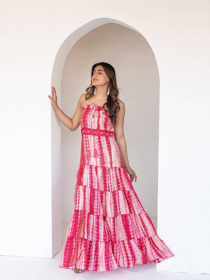 Pink Shibori Maxi Dress - Uboric