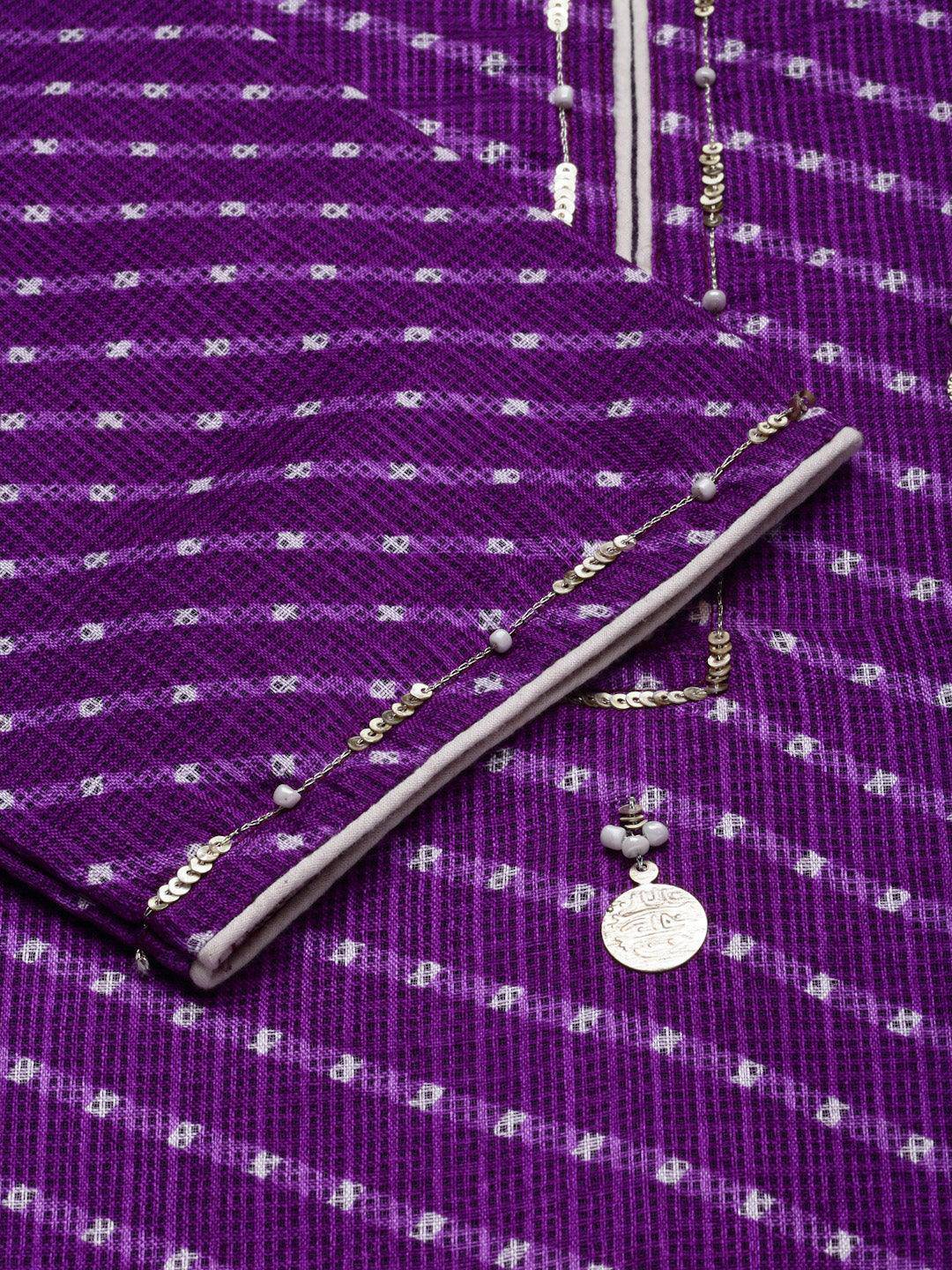 Pri Purple Leheriya Kurta - Uboric