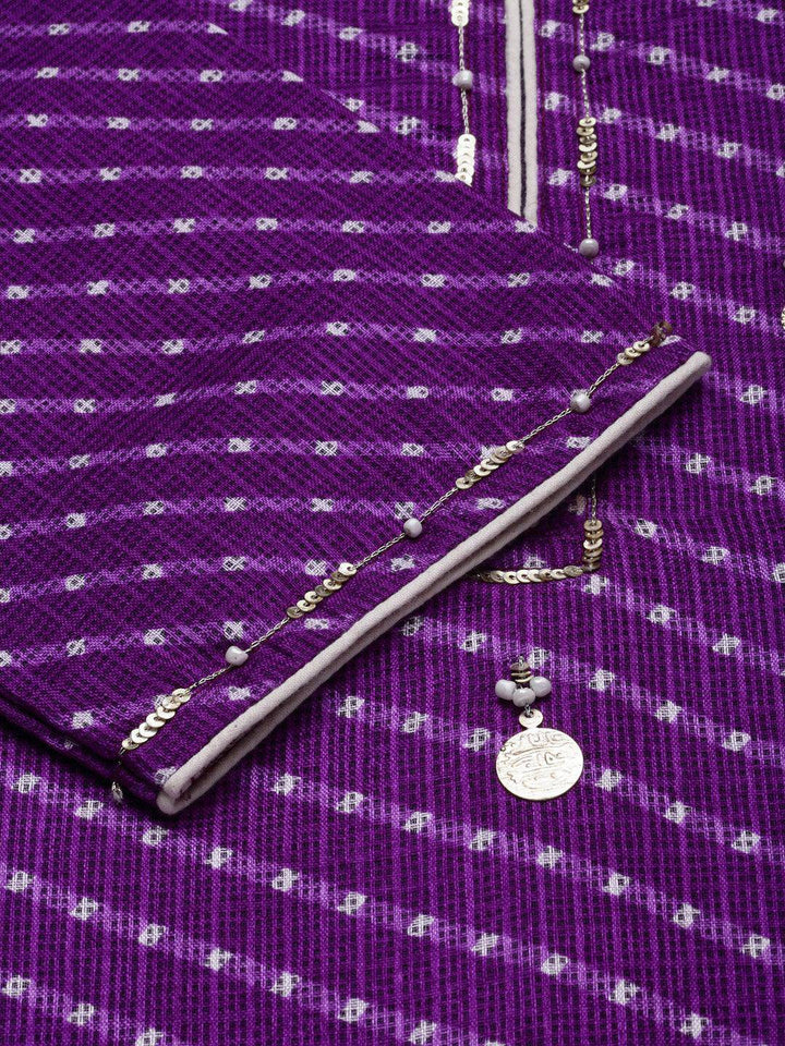 Pri Purple Leheriya Kurta - Uboric