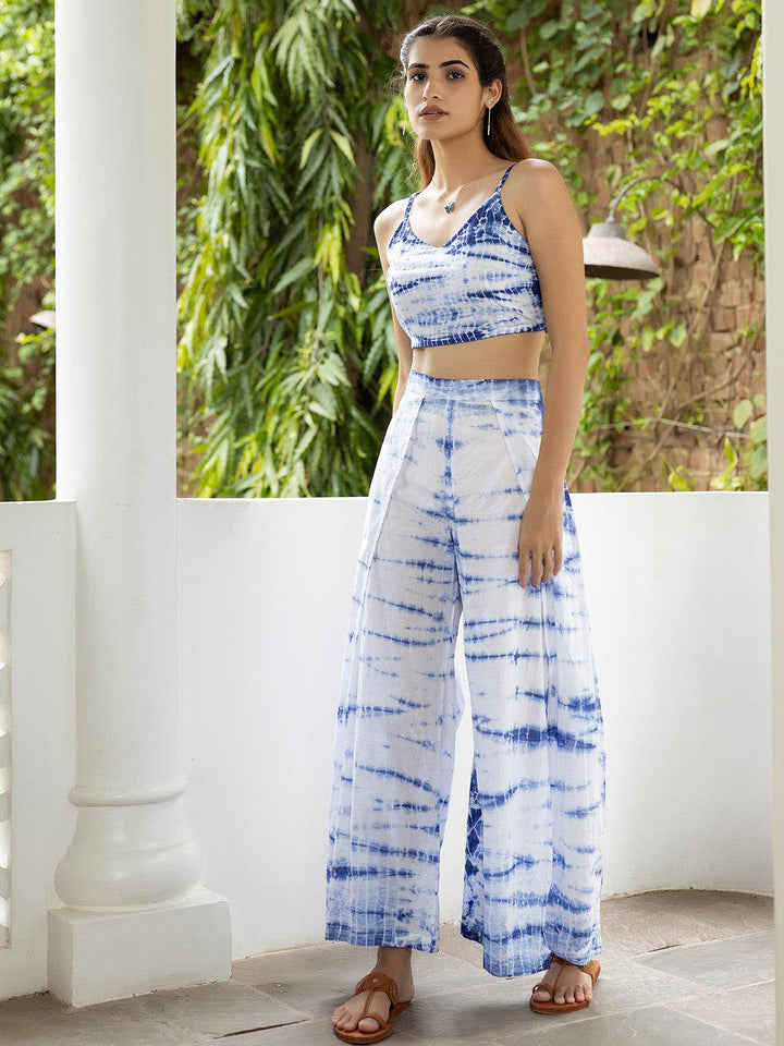 Sara Blue Shibori Co-Ord Set - Uboric