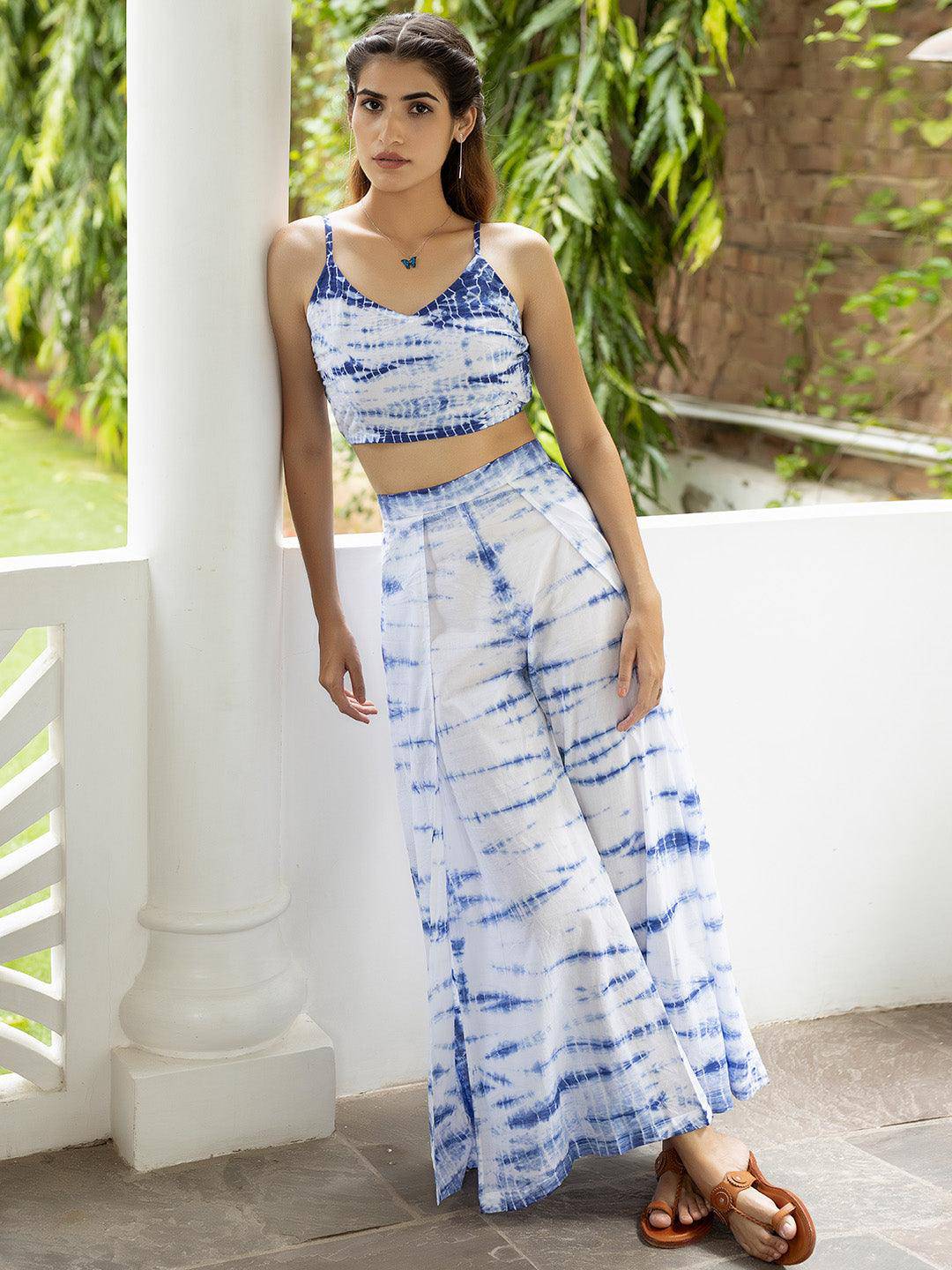 Sara Blue Shibori Co-Ord Set - Uboric