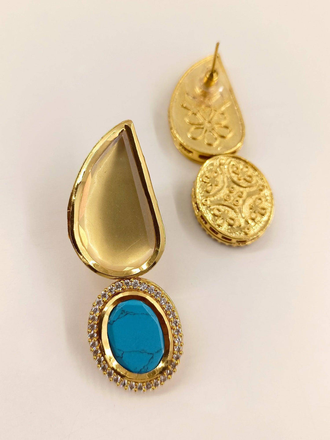 Sigourney Firozi Kundan Earrings - Uboric