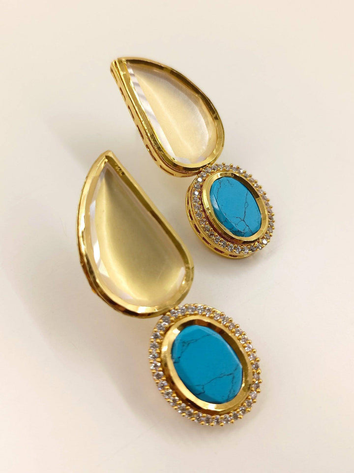 Sigourney Firozi Kundan Earrings - Uboric