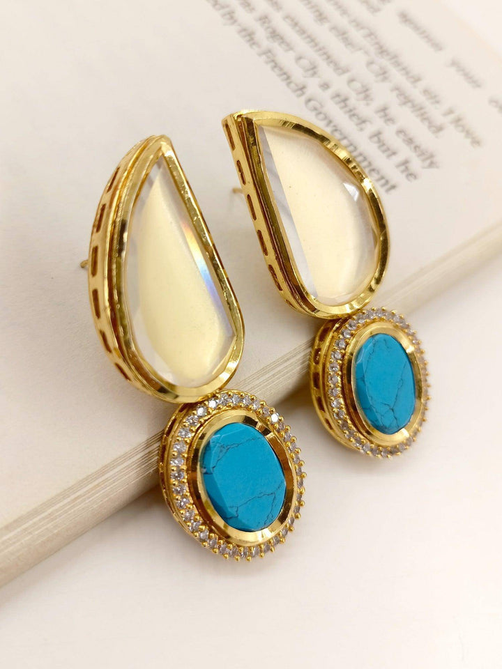 Sigourney Firozi Kundan Earrings - Uboric