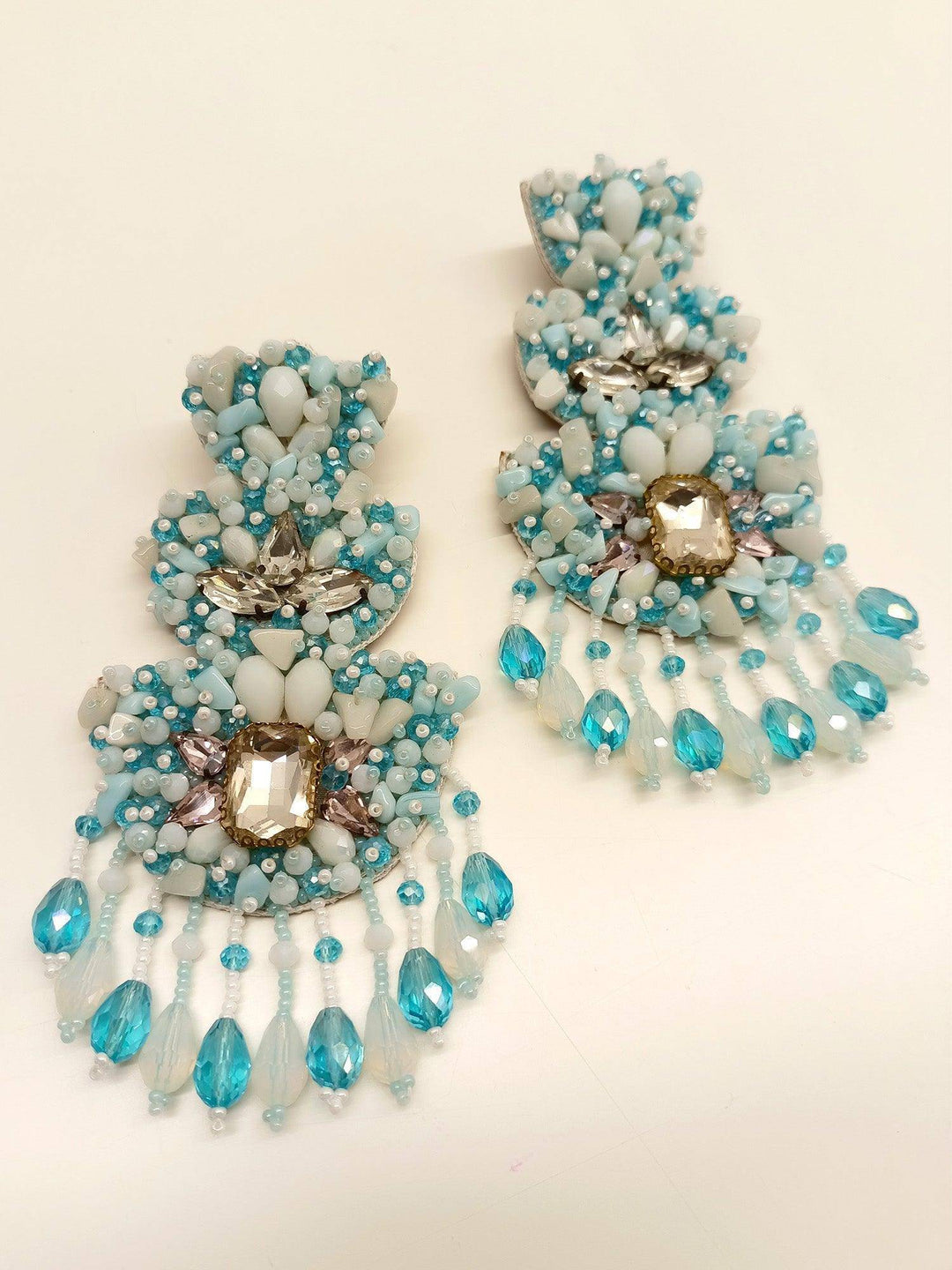 Stevie Aqua Blue Handmade Earrings - Uboric