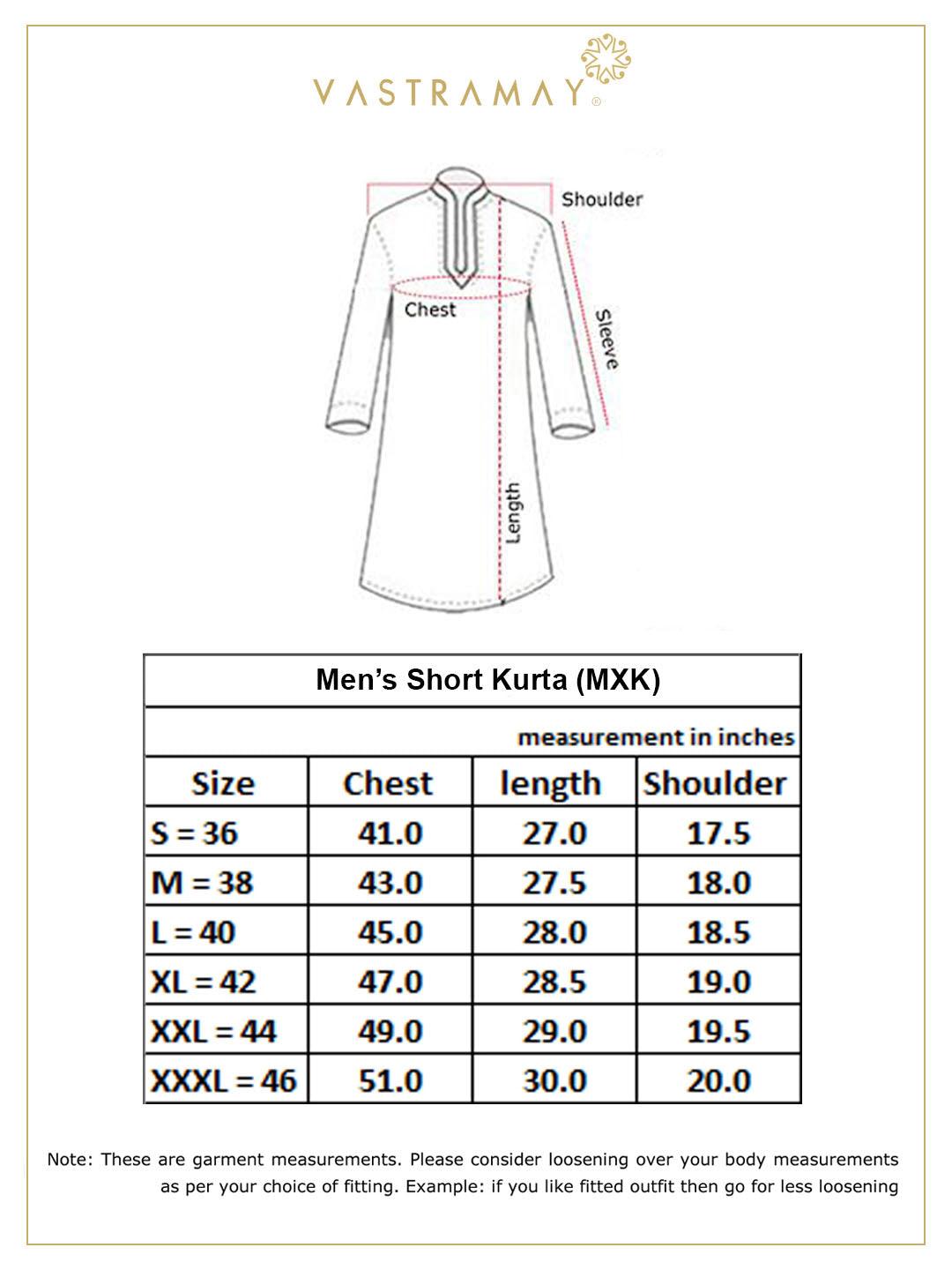 VASTRAMAY Men's White Short Cotton Kurta - Uboric