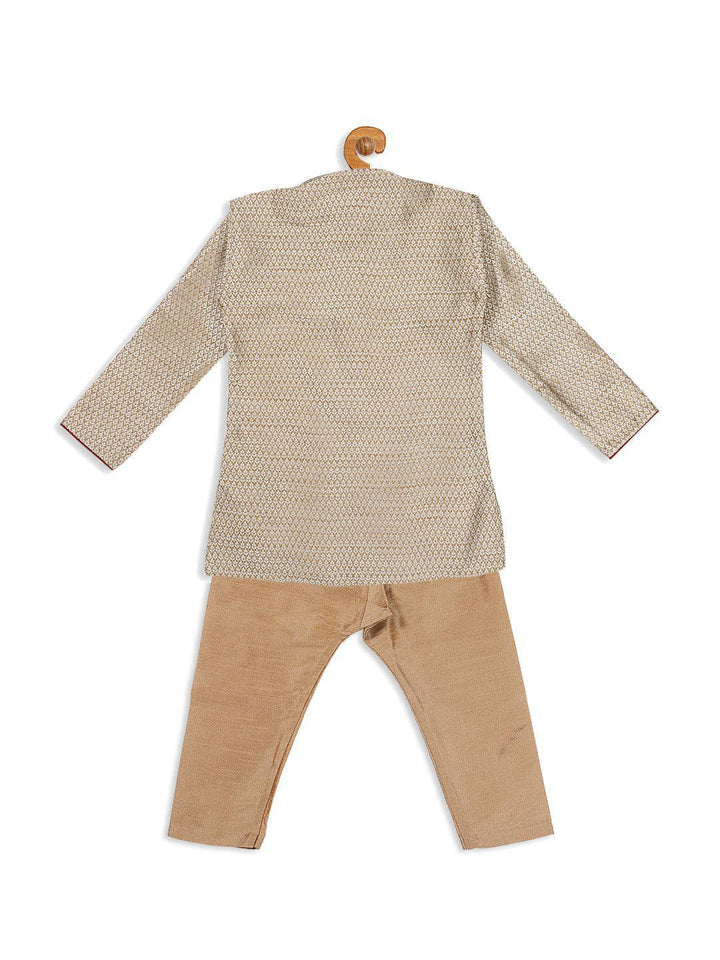 VASTRAMAY SISHU Boy's Beige Kurta With Pyjama Set - Uboric