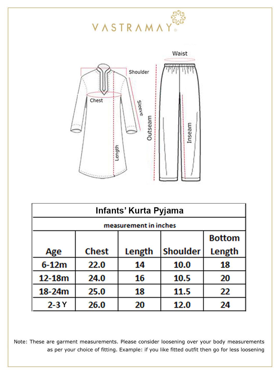 VASTRAMAY SISHU Boy's Beige Kurta With Pyjama Set - Uboric