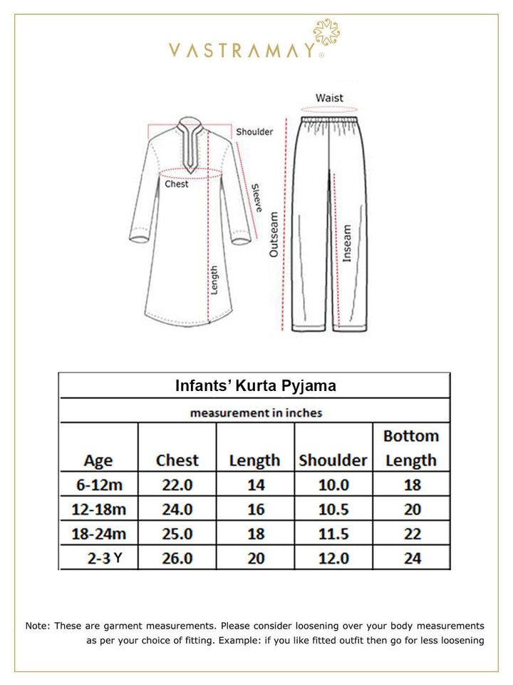 VASTRAMAY SISHU Boy's Beige Kurta With Pyjama Set - Uboric