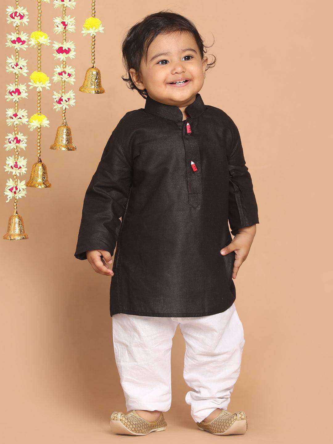 VASTRAMAY SISHU Boy's Black Kurta - Uboric