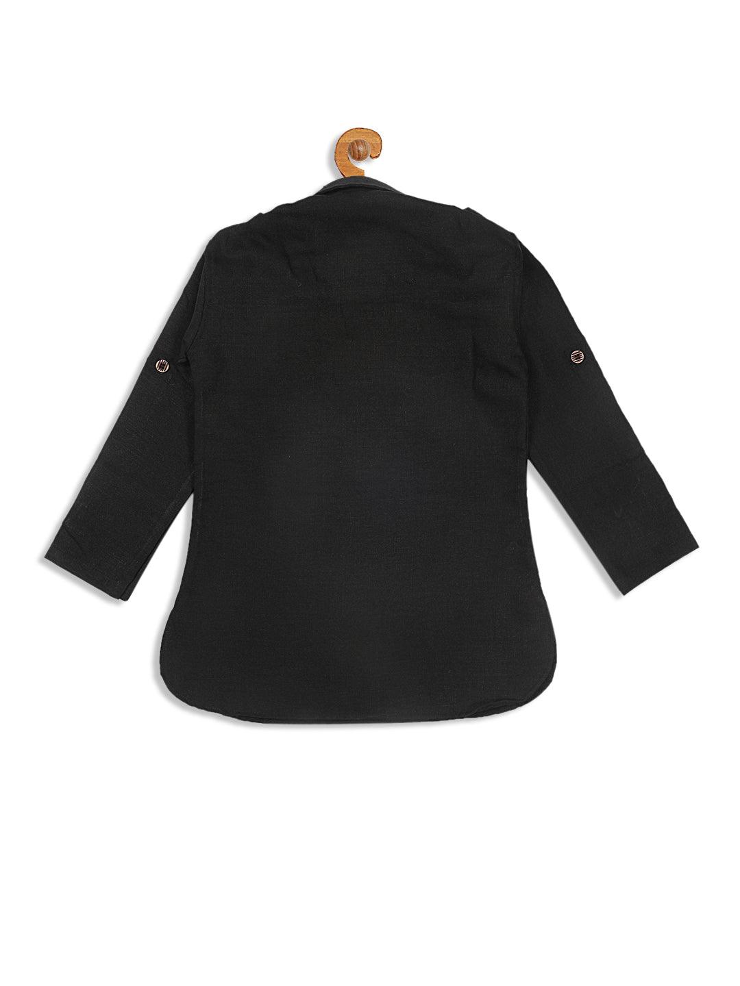 VASTRAMAY SISHU Boy's Black Pathani Kurta - Uboric