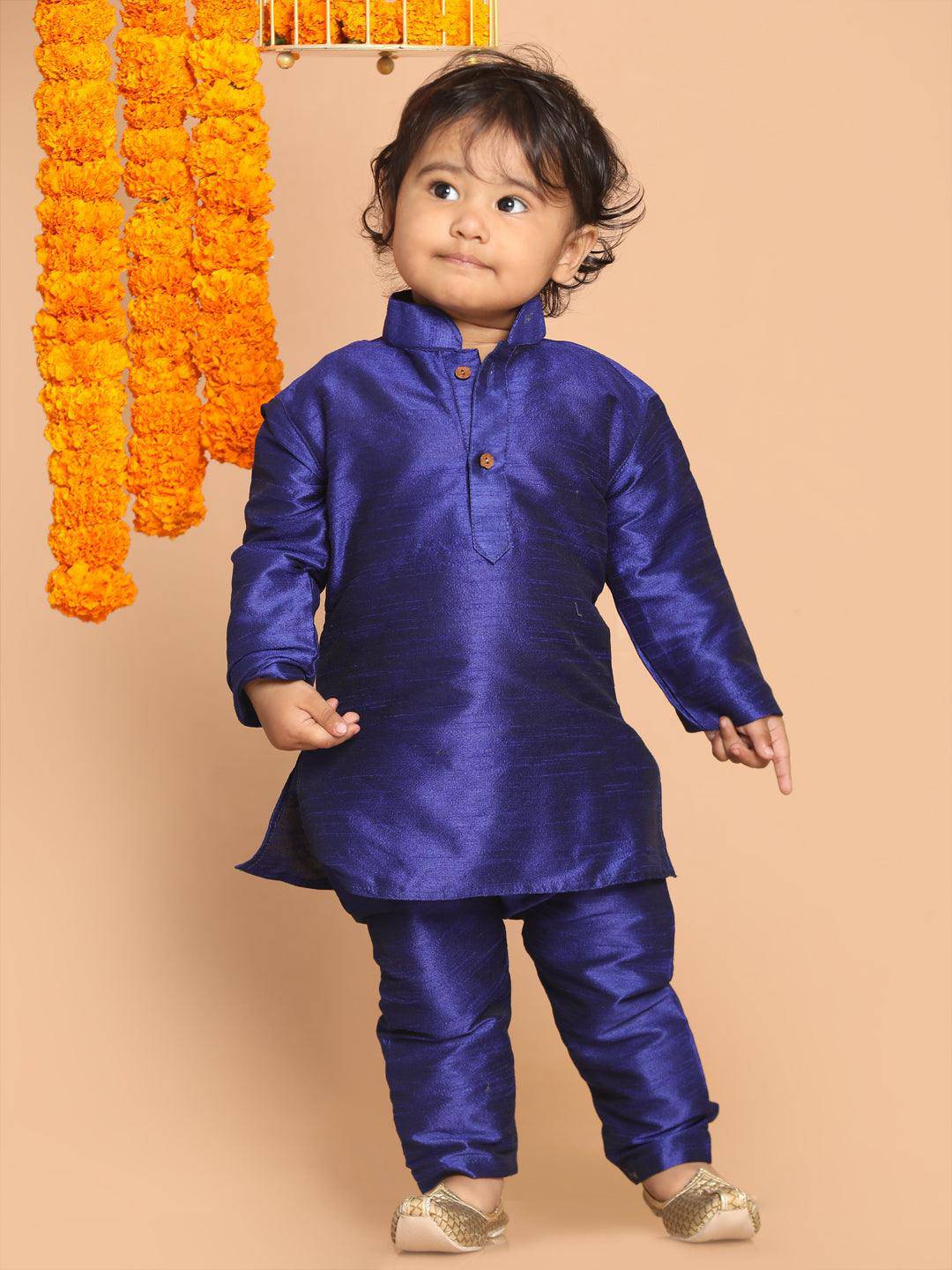 VASTRAMAY SISHU Boy's Blue Kurta With Pyjama Set - Uboric