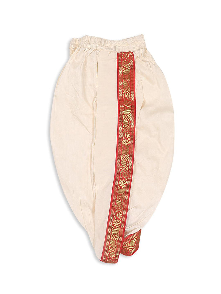 VASTRAMAY SISHU Boy's Gold-Toned Kurta with Dhoti Pants & With Dupatta - Uboric