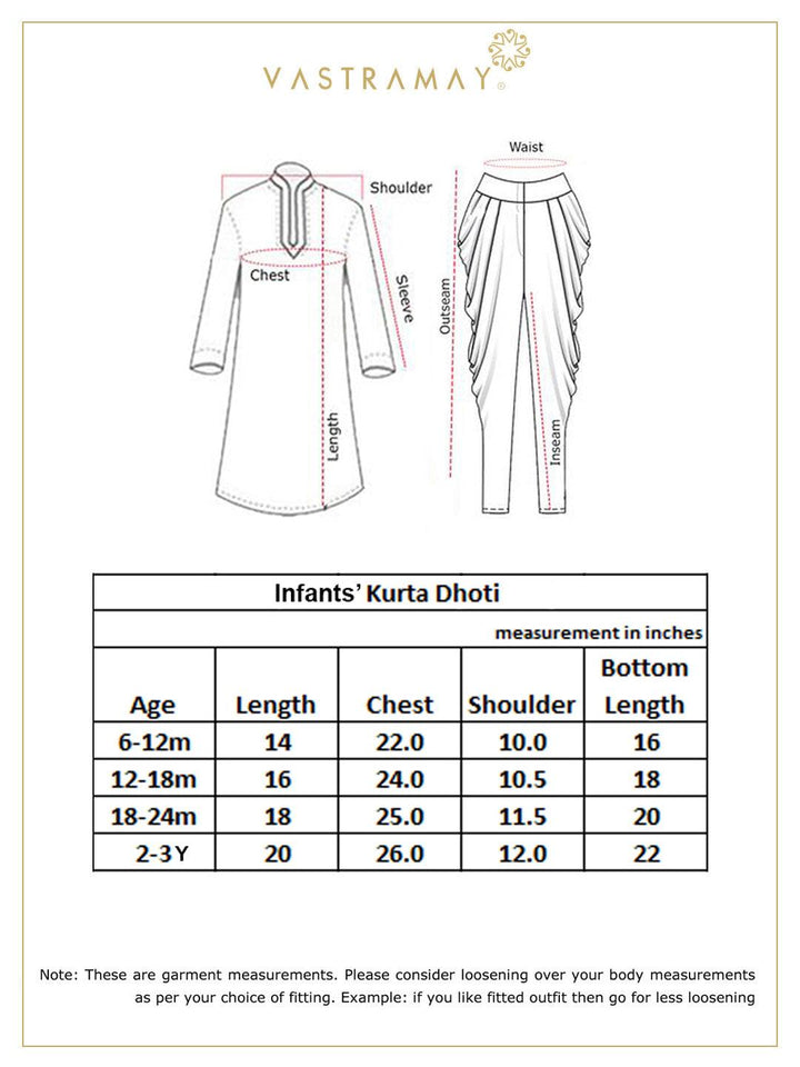 VASTRAMAY SISHU Boy's Mustard Angrakha Style Krishna Kurta and White Dhoti Set - Uboric