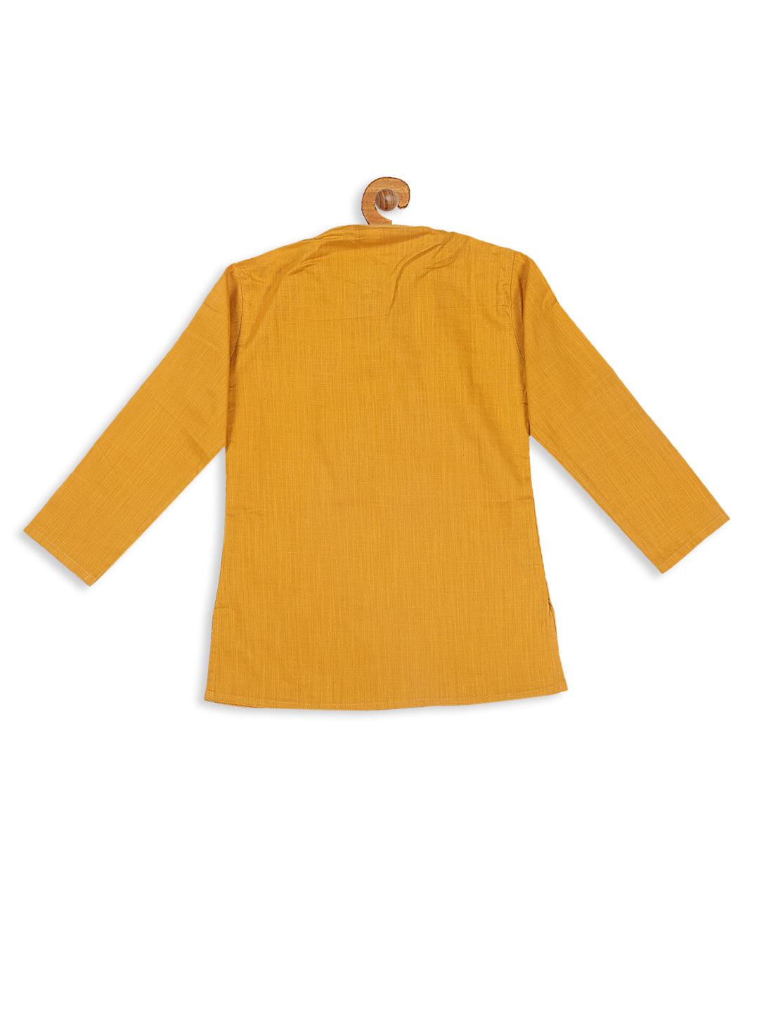 VASTRAMAY SISHU Boy's Mustard Kurta - Uboric