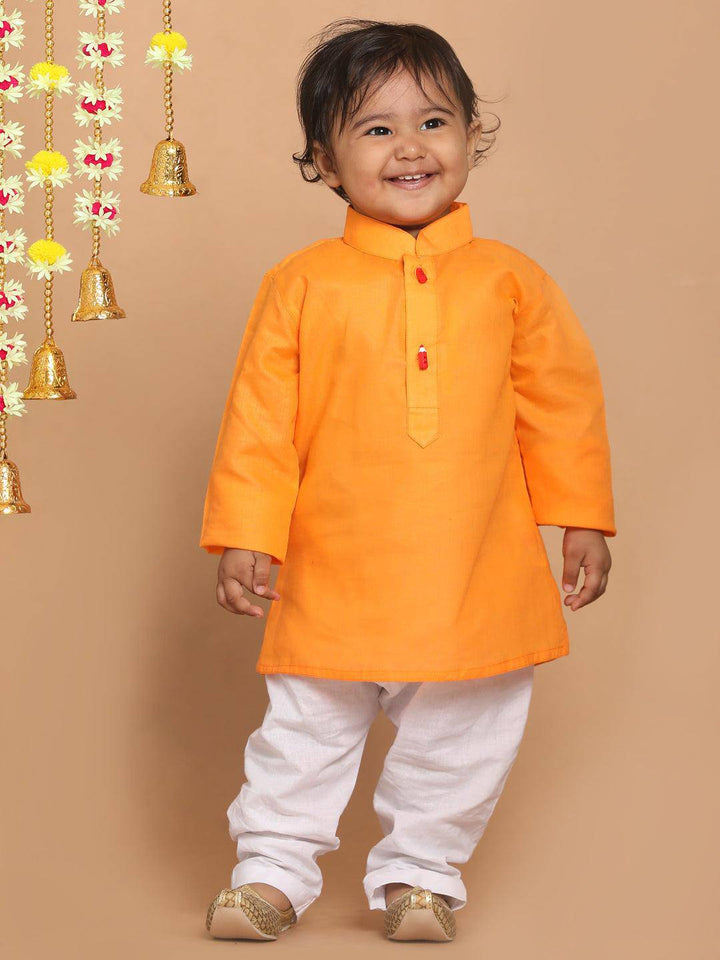 VASTRAMAY SISHU Boy's Orange Kurta - Uboric