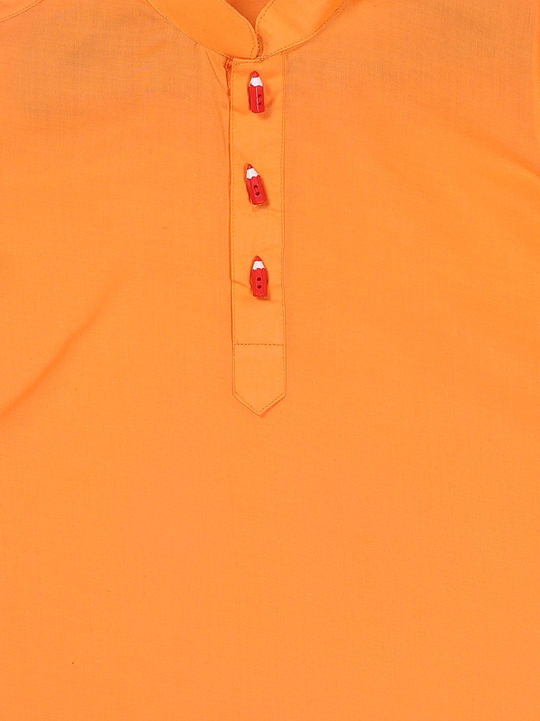 VASTRAMAY SISHU Boy's Orange Kurta - Uboric
