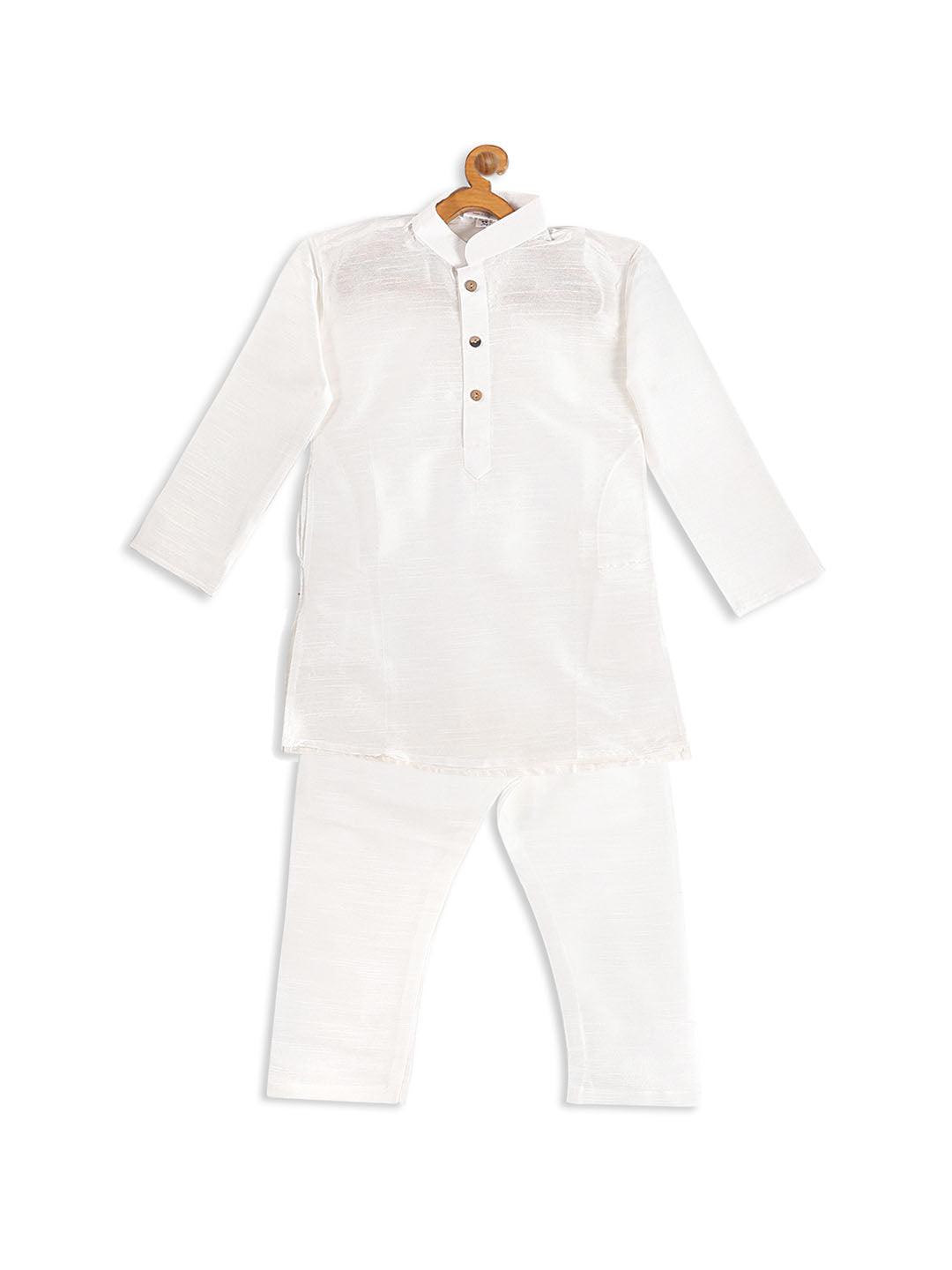 VASTRAMAY SISHU Boy's White Kurta With Pyjama Set - Uboric