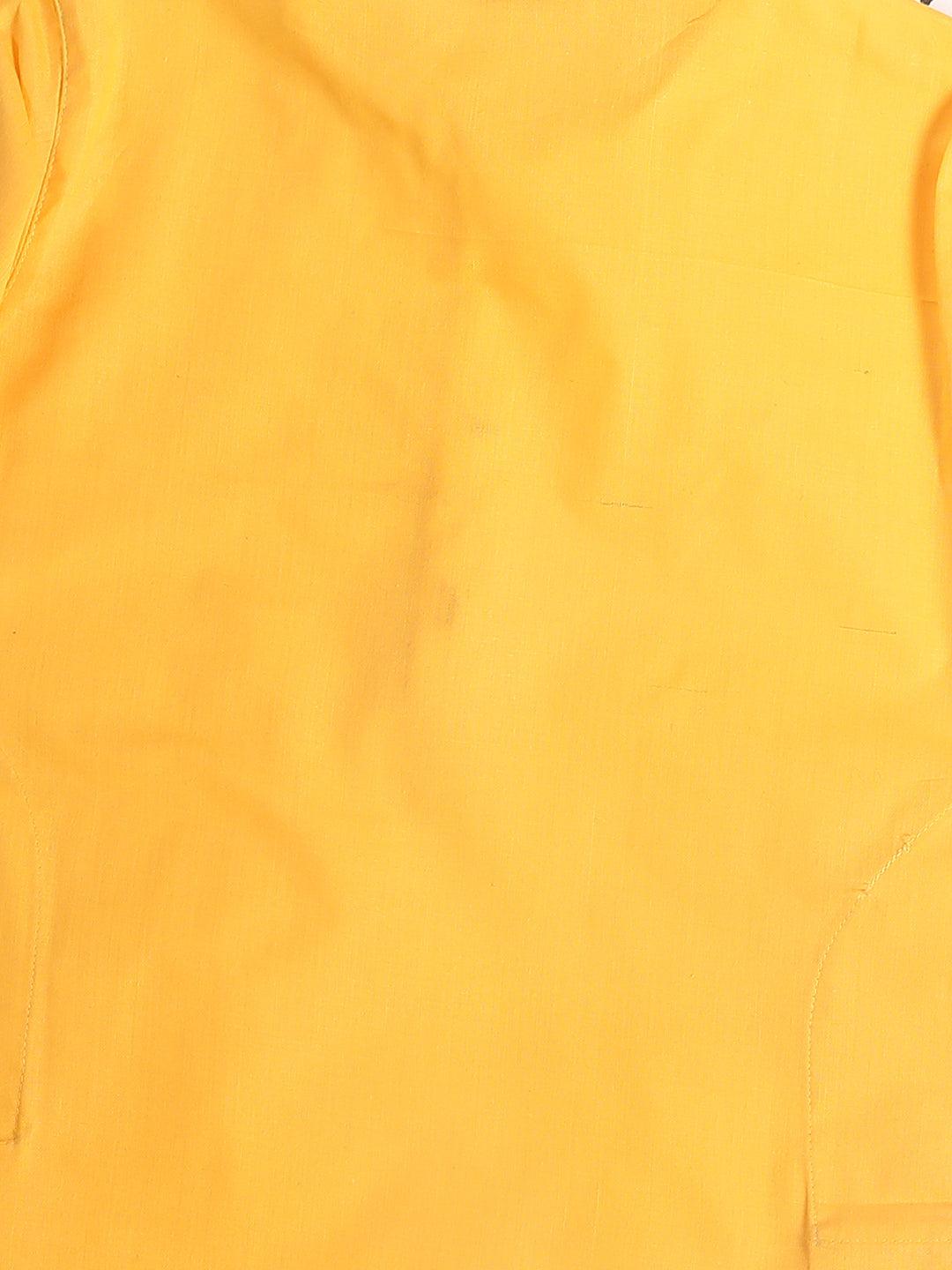 VASTRAMAY SISHU Boy's Yellow Kurta With White Pyjama set - Uboric