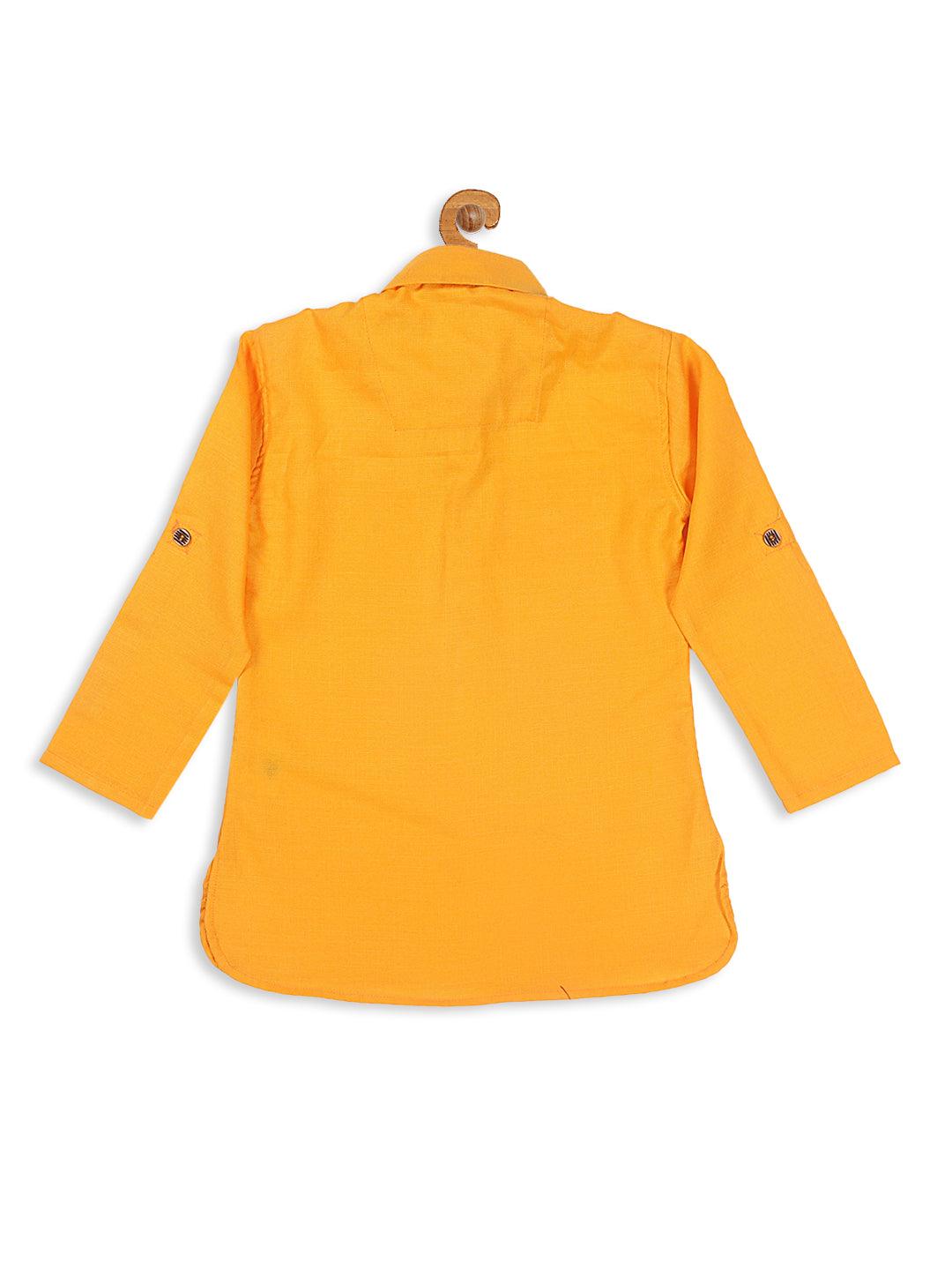 VASTRAMAY SISHU Boy's Yellow Pathani Shape Kurta - Uboric