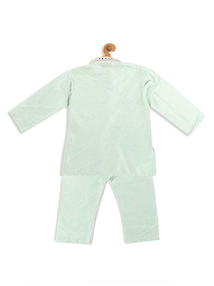 VASTRAMAY SISHU Boys' Green Viscose Kurta and Pyjama Set - Uboric