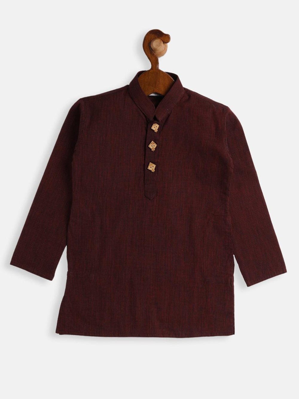 VASTRAMAY SISHU Boys Maroon Pure Cotton Kurta - Uboric